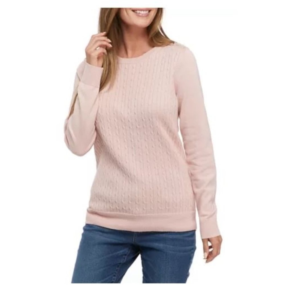 NEW Blush Pink Cable Knit Sweater Size M